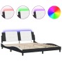 Estructura de cama con LED sin colchón negro blanco 180x200 cm