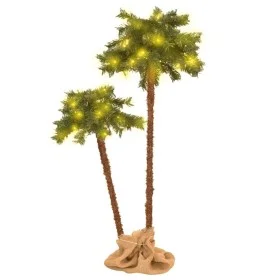Double artificial palm tree with LED 125 cm and 210 cm by vidaXL, Christmas trees - Ref: Foro24-347638, Price: 78,95 €, Disco...