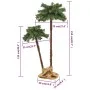 Double artificial palm tree with LED 125 cm and 210 cm by vidaXL, Christmas trees - Ref: Foro24-347638, Price: 78,95 €, Disco...