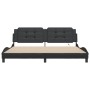 Estructura cama con luces LED cuero sintético negro 200x200 cm