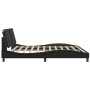 Estructura cama con luces LED cuero sintético negro 200x200 cm