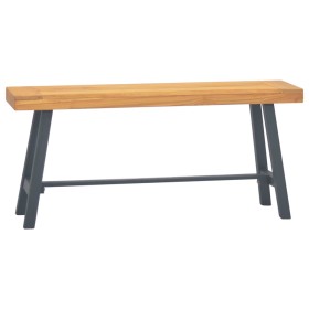 Solid teak wood bench 110 cm by vidaXL, Dining and kitchen benches - Ref: Foro24-340743, Price: 123,89 €, Discount: %