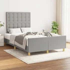 Light gray fabric bed frame with headboard 120x200 cm by vidaXL, Beds and slatted bases - Ref: Foro24-3125284, Price: 170,51 ...