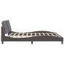 Estructura cama con luces LED cuero sintético gris 200x200 cm