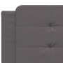 Estructura cama con luces LED cuero sintético gris 200x200 cm