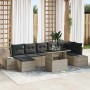 Conjunto de sofá de jardín con cojín 8 pcs Gris claro