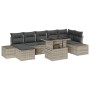 Conjunto de sofá de jardín con cojín 8 pcs Gris claro