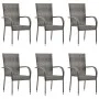 7-teiliges graues PE-Rattan-Garten-Essmöbel-Set von vidaXL, Gartensets - Ref: Foro24-3072496, Preis: 426,90 €, Rabatt: %