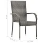 7-teiliges graues PE-Rattan-Garten-Essmöbel-Set von vidaXL, Gartensets - Ref: Foro24-3072496, Preis: 426,90 €, Rabatt: %