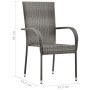 7-teiliges graues PE-Rattan-Garten-Essmöbel-Set von vidaXL, Gartensets - Ref: Foro24-3072496, Preis: 435,64 €, Rabatt: %
