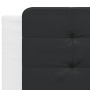 Estructura cama con LED cuero sintético blanco negro 200x200 cm