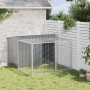 Caseta perros con corral acero galvanizado gris 153x194x110 cm