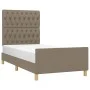 Bed frame with headboard in taupe gray fabric 90x190 cm by vidaXL, Beds and slatted bases - Ref: Foro24-3125264, Price: 160,9...