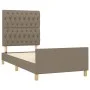 Bed frame with headboard in taupe gray fabric 90x190 cm by vidaXL, Beds and slatted bases - Ref: Foro24-3125264, Price: 160,9...