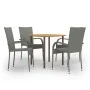 5-teiliges graues PE-Rattan-Garten-Essmöbel-Set von vidaXL, Gartensets - Ref: Foro24-3072486, Preis: 307,79 €, Rabatt: %
