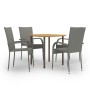5-teiliges graues PE-Rattan-Garten-Essmöbel-Set von vidaXL, Gartensets - Ref: Foro24-3072486, Preis: 310,56 €, Rabatt: %