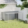 Caseta perros con corral acero galvanizado gris 197x194x110 cm