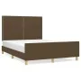Bed frame with headboard in brown fabric 140x200 cm by vidaXL, Beds and slatted bases - Ref: Foro24-3124979, Price: 195,08 €,...