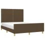 Bed frame with headboard in brown fabric 140x200 cm by vidaXL, Beds and slatted bases - Ref: Foro24-3124979, Price: 195,08 €,...