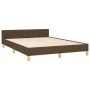 Bed frame with headboard in brown fabric 140x200 cm by vidaXL, Beds and slatted bases - Ref: Foro24-3124979, Price: 195,08 €,...