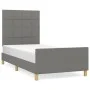 Bed frame with headboard in dark gray fabric 100x200 cm by vidaXL, Beds and slatted bases - Ref: Foro24-3125034, Price: 142,4...