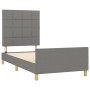 Bed frame with headboard in dark gray fabric 100x200 cm by vidaXL, Beds and slatted bases - Ref: Foro24-3125034, Price: 146,9...