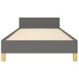 Bed frame with headboard in dark gray fabric 100x200 cm by vidaXL, Beds and slatted bases - Ref: Foro24-3125034, Price: 146,9...