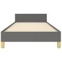 Bed frame with headboard in dark gray fabric 100x200 cm by vidaXL, Beds and slatted bases - Ref: Foro24-3125034, Price: 142,4...