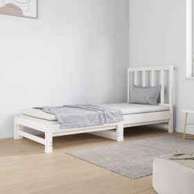 Sofá cama extraíble madera maciza de pino blanco 2x(90x190) cm de vidaXL, Camas y somieres - Ref: Foro24-3124753, Precio: 172...