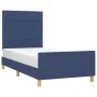 Bed frame with blue fabric headboard 80x200 cm by vidaXL, Beds and slatted bases - Ref: Foro24-3125015, Price: 153,85 €, Disc...