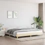 Bed frame with cream fabric headboard 200x200 cm by vidaXL, Beds and slatted bases - Ref: Foro24-347444, Price: 129,48 €, Dis...