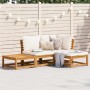 Set de muebles de jardín 4 pzs y cojines madera maciza acacia