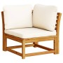 Set de muebles de jardín 4 pzs y cojines madera maciza acacia