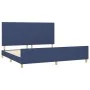 Bed frame with blue fabric headboard 200x200 cm by vidaXL, Beds and slatted bases - Ref: Foro24-3124925, Price: 213,13 €, Dis...