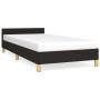 Bed frame with black fabric headboard 100x200 cm by vidaXL, Beds and slatted bases - Ref: Foro24-347393, Price: 81,38 €, Disc...