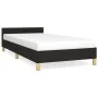 Estructura de cama con cabecero de tela negro 100x200 cm de vidaXL, Camas y somieres - Ref: Foro24-347393, Precio: 80,08 €, D...