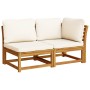 Juego de muebles jardín 6 pzas con cojines madera maciza acacia