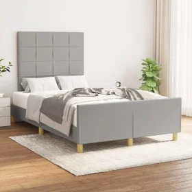 Light gray fabric bed frame with headboard 120x200 cm by vidaXL, Beds and slatted bases - Ref: Foro24-3125041, Price: 166,75 ...