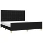 Estructura de cama con cabecero de tela negro 180x200 cm de vidaXL, Camas y somieres - Ref: Foro24-3125399, Precio: 239,08 €,...