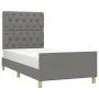 Bed frame with headboard in dark gray fabric 80x200 cm by vidaXL, Beds and slatted bases - Ref: Foro24-3125253, Price: 160,17...