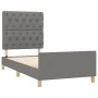 Bed frame with headboard in dark gray fabric 80x200 cm by vidaXL, Beds and slatted bases - Ref: Foro24-3125253, Price: 160,17...