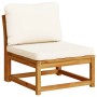 Juego de muebles jardín 7 pzas con cojines madera maciza acacia