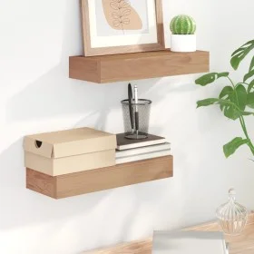 Wall shelves 2 units solid teak wood 40x15x4 cm by vidaXL, Shelves and shelves - Ref: Foro24-340754, Price: 32,04 €, Discount: %
