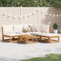 Juego de muebles jardín 6 pzas con cojines madera maciza acacia
