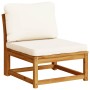 Juego de muebles jardín 5 pzas con cojines madera maciza acacia