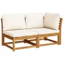 Juego de muebles jardín 5 pzas con cojines madera maciza acacia