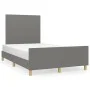 Bed frame with headboard in dark gray fabric 120x200 cm by vidaXL, Beds and slatted bases - Ref: Foro24-3124880, Price: 162,6...