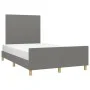Bed frame with headboard in dark gray fabric 120x200 cm by vidaXL, Beds and slatted bases - Ref: Foro24-3124880, Price: 162,6...