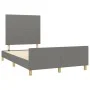 Bed frame with headboard in dark gray fabric 120x200 cm by vidaXL, Beds and slatted bases - Ref: Foro24-3124880, Price: 162,6...