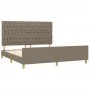 Bed frame with headboard in taupe gray fabric 180x200 cm by vidaXL, Beds and slatted bases - Ref: Foro24-3125320, Price: 281,...